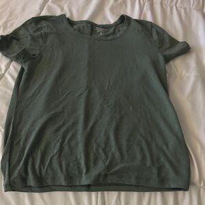 J. Crew Short Sleeve Crewneck Top in Forest Green